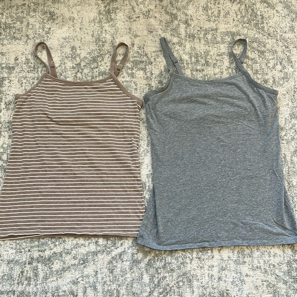 Set of 2 Duluth Trading No-Yank Shelf Bra Cami, Small